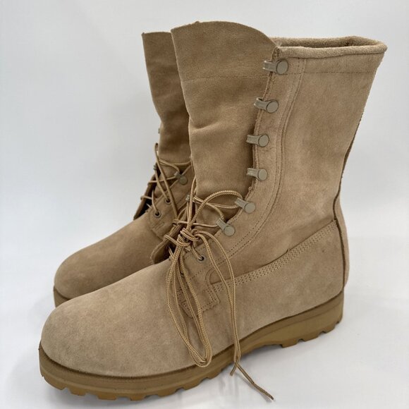 Military Army Boots Tan Mens Size 13 O8D-1042 Combat Vibram Suede NWOT - Picture 1 of 6